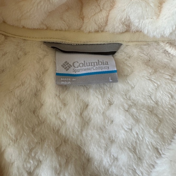 Columbia Cream Sherpa Jacket Women’s 1/4 Zip Size L - Picture 2 of 12